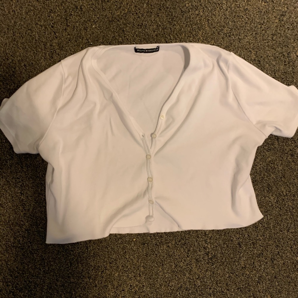 Brandy Melville Cropped Button up Tee